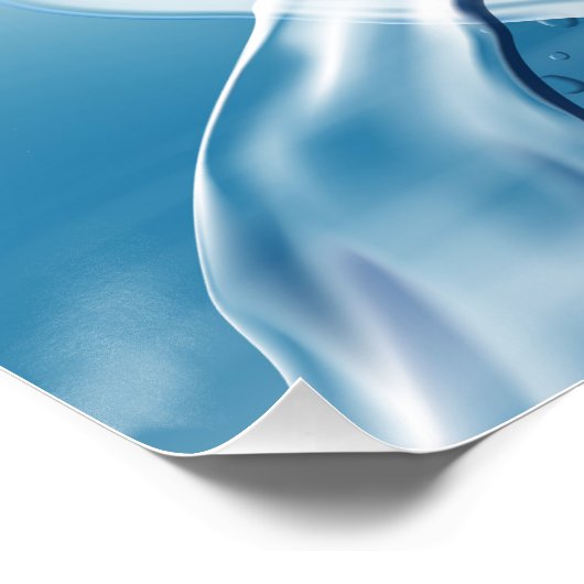 Poster blauwe dolfijn (Hoek)