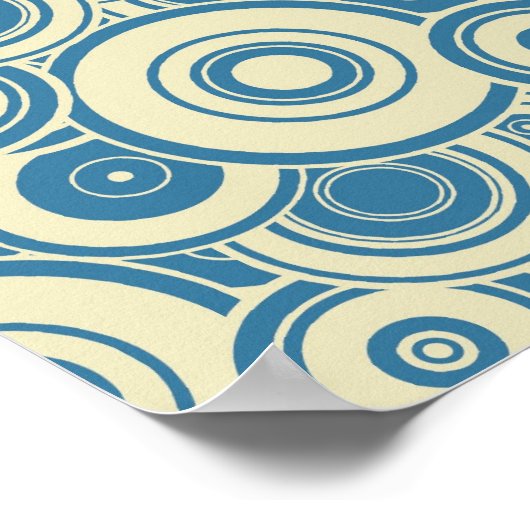 Poster Blauwe en gele cirkels (Hoek)