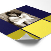 Poster blauwe en gouden Afstuderen (Hoek)