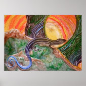 Poster blauwe gelijnde huid (Voorkant)