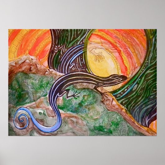 Poster blauwe gelijnde huid (Voorkant)