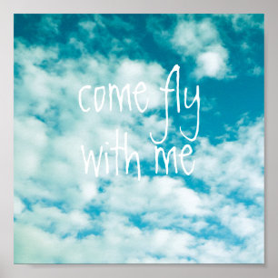 poster blauwe natuur foto met tekst