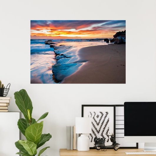 Poster Blauwe Oceaan (Thuiskantoor)