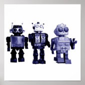 poster blauwe robots (Voorkant)