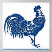 Poster Blauwe Rooster (Voorkant)