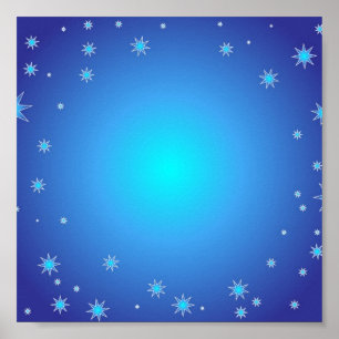 Poster Blauwe sterren