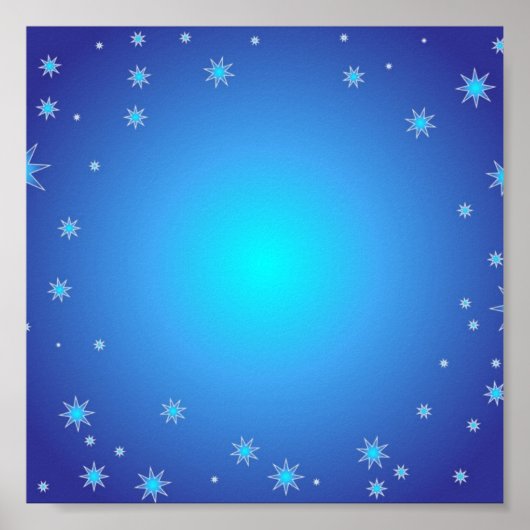 Poster Blauwe sterren (Voorkant)