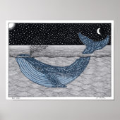 Poster blauwe walvis (Voorkant)