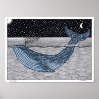 Poster blauwe walvis