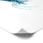 Poster blauwe waterverf (Hoek)