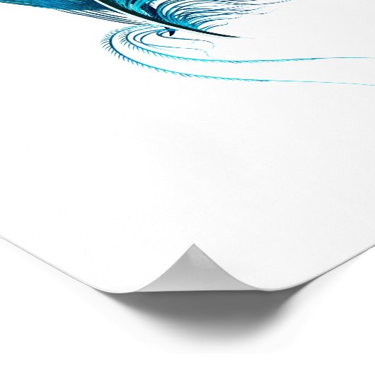 Poster blauwe waterverf (Hoek)