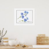 Poster-Blauwe Wildbloemen Poster (Keuken)