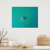 Poster blauwgroen en Turquoise Aerial Ocean (Keuken)
