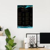 Poster blauwgroen goudprijs-tarieflijst (Thuiskantoor)