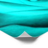 Poster blauwgroen Roos (Hoek)