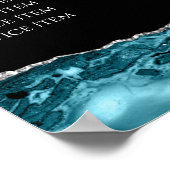 Poster blauwgroen zilveren prijzen lijst (Hoek)