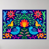 Poster bloemen en vogels Folk Art (Voorkant)