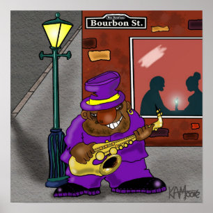 Poster "Blowin" op Bourbon - van Kev Moore
