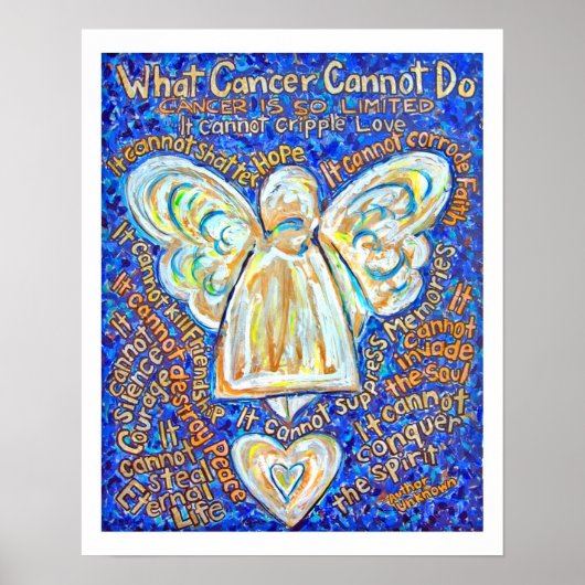 Poster Blue and Gold Cancer Angel (White Edge) (Voorkant)