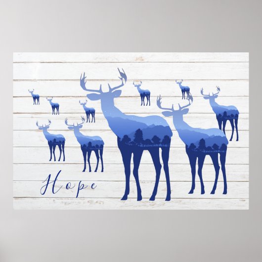 Poster-Blue Deer-Hope Poster (Voorkant)