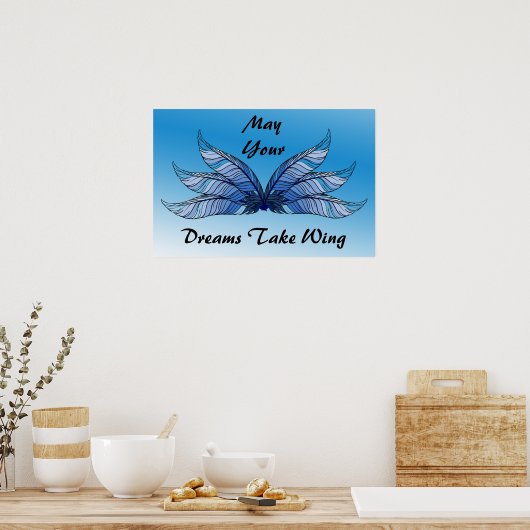 Poster - Blue Dreams Take Wing (Keuken)