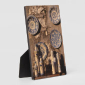 Poster Blue en Cream Pottery Umbria Fotoplaat (Zijkant)