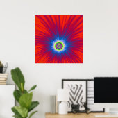 Poster Blue Explosion op Red (Thuiskantoor)