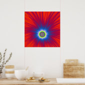 Poster Blue Explosion op Red (Keuken)