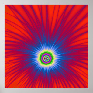 Poster Blue Explosion op Red