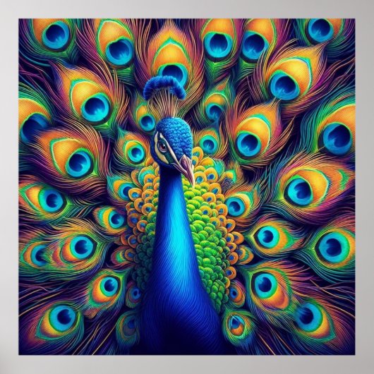 Poster - Blue Peacock, Veren (Voorkant)