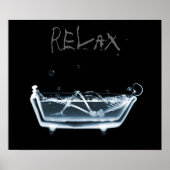 Poster - Blue Relax X-Ray Skeleton Bath Time (Voorkant)