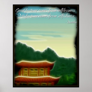 Poster Boeddha Fortune Quote