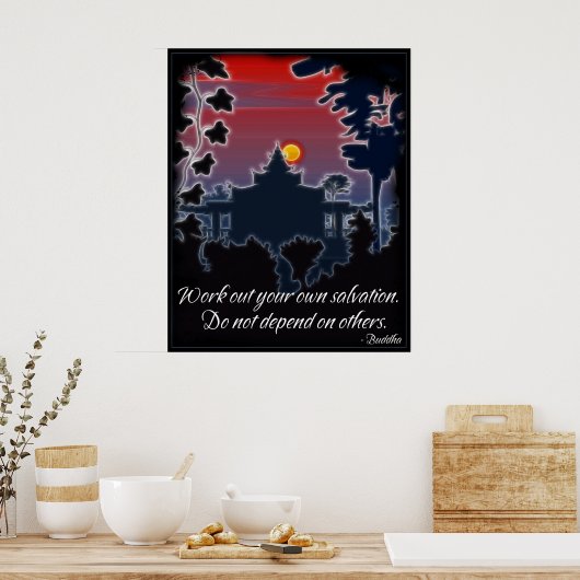 Poster Boeddha Salvation Quote (Keuken)