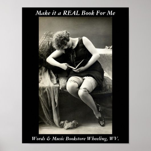 poster boekwinkel, piepende wv echte boeken (Voorkant)