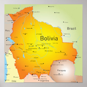 Poster bolivia Map