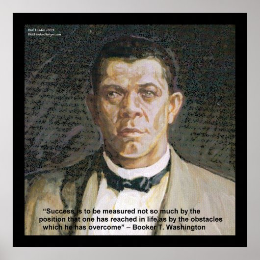 Poster Booker T Washington & Success Quote (Voorkant)