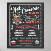 Poster Bord Warm Chocolade Bar Menu Feest (Voorkant)