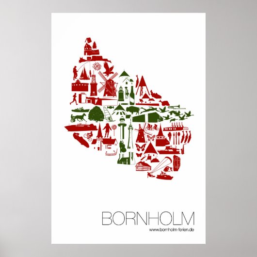 Poster "Bornholm Logo" 60 x 90 cm Hochformat (Voorkant)