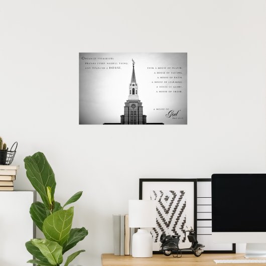 Poster - Boston Massachusetts LDS Temple 2 (Thuiskantoor)