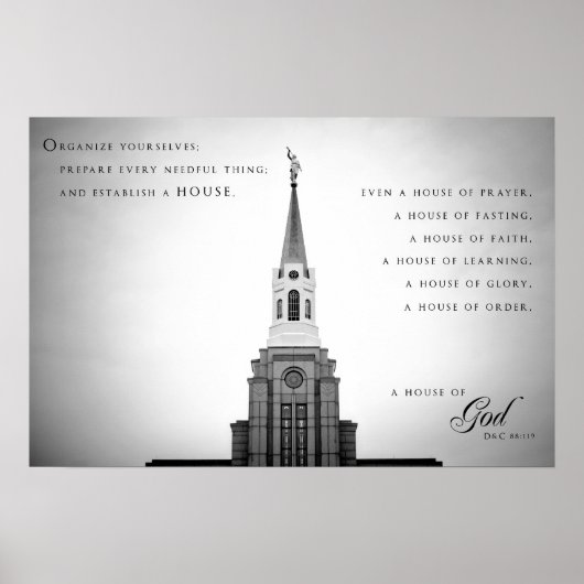 Poster - Boston Massachusetts LDS Temple 2 (Voorkant)