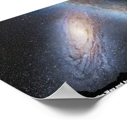 Poster: Botsing van de Melkweg en Andromeda Galax Poster (Hoek)