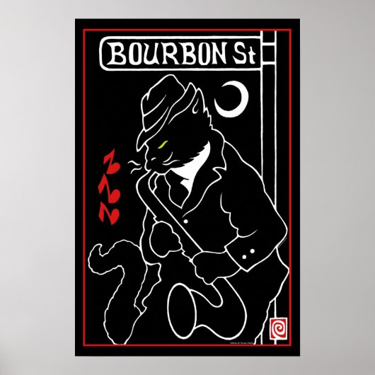 poster "Bourbon St. Cat" (Voorkant)