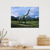 Poster ~ Brachiosaurus dinosaur in beemdje (Keuken)