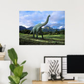 Poster ~ Brachiosaurus dinosaur in beemdje (Thuiskantoor)