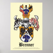 Poster Brenner Family Crest 24x36 (Voorkant)