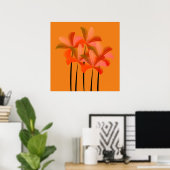 Poster Bright Waterverf Lilies Flowers (Thuiskantoor)