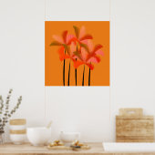 Poster Bright Waterverf Lilies Flowers (Keuken)