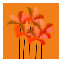 Poster Bright Waterverf Lilies Flowers