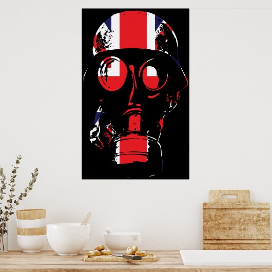 Poster Brits gasmasker (Keuken)