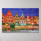 Poster Brugge met Grote Markt (Voorkant)